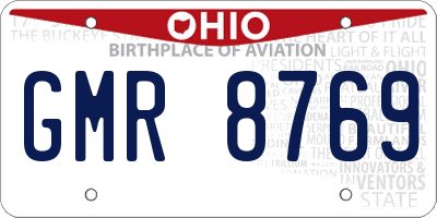 OH license plate GMR8769