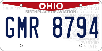 OH license plate GMR8794