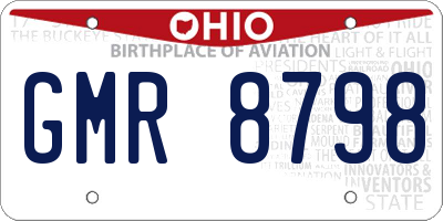 OH license plate GMR8798