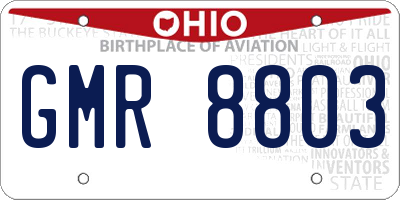 OH license plate GMR8803