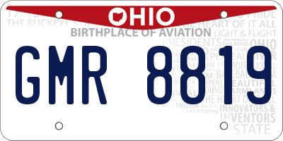 OH license plate GMR8819
