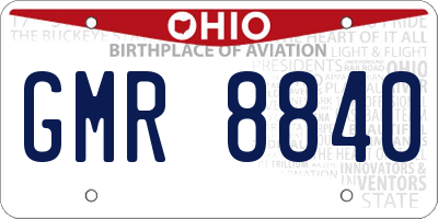 OH license plate GMR8840