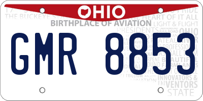 OH license plate GMR8853