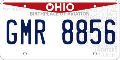 OH license plate GMR8856