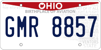 OH license plate GMR8857