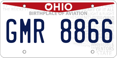 OH license plate GMR8866