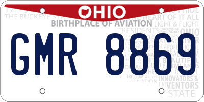 OH license plate GMR8869