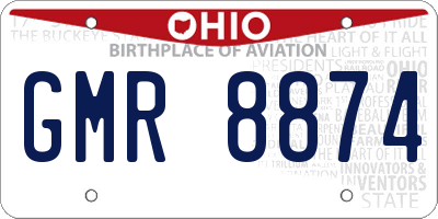 OH license plate GMR8874