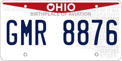 OH license plate GMR8876