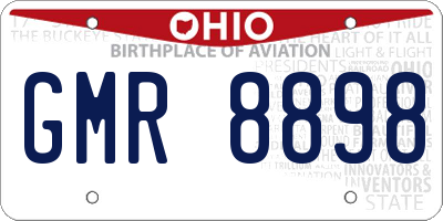OH license plate GMR8898