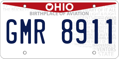 OH license plate GMR8911