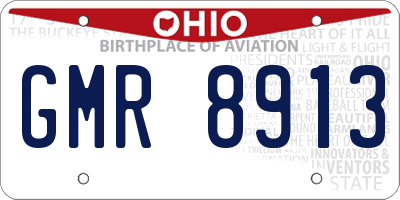 OH license plate GMR8913