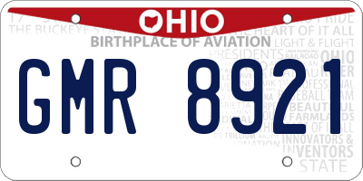 OH license plate GMR8921