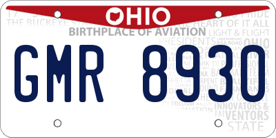 OH license plate GMR8930