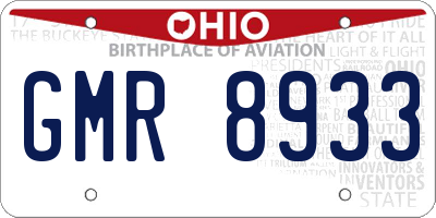 OH license plate GMR8933