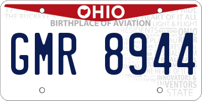 OH license plate GMR8944