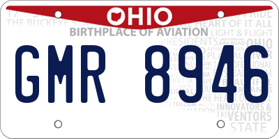 OH license plate GMR8946