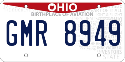 OH license plate GMR8949