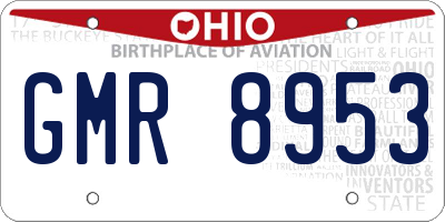 OH license plate GMR8953