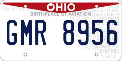 OH license plate GMR8956