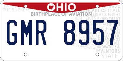 OH license plate GMR8957