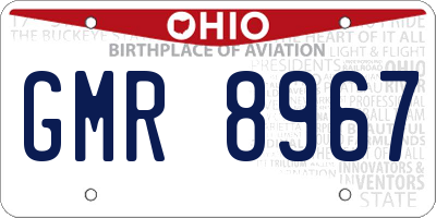 OH license plate GMR8967