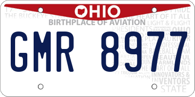 OH license plate GMR8977
