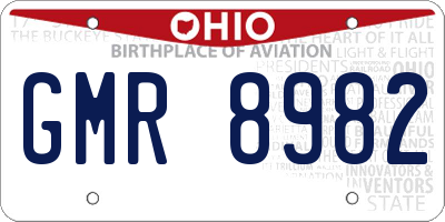 OH license plate GMR8982
