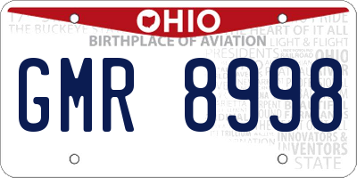 OH license plate GMR8998