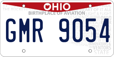OH license plate GMR9054