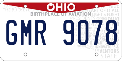 OH license plate GMR9078
