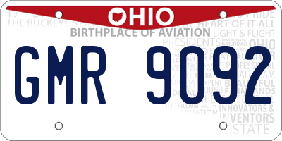 OH license plate GMR9092
