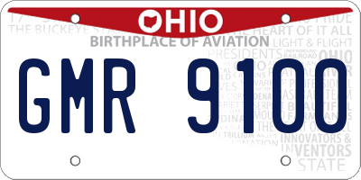 OH license plate GMR9100