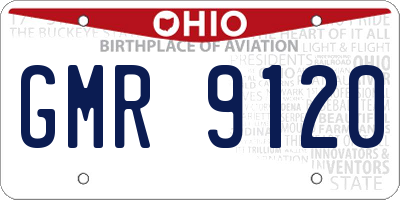 OH license plate GMR9120