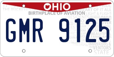 OH license plate GMR9125