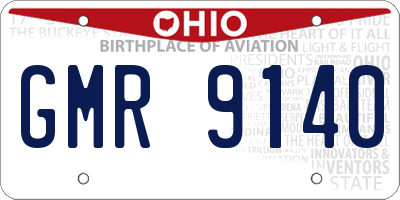 OH license plate GMR9140