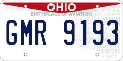 OH license plate GMR9193