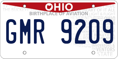 OH license plate GMR9209