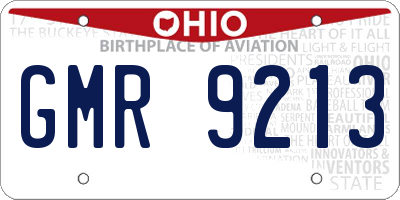 OH license plate GMR9213