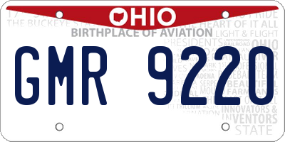 OH license plate GMR9220