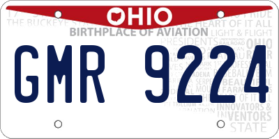 OH license plate GMR9224