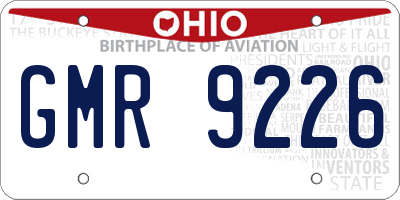 OH license plate GMR9226