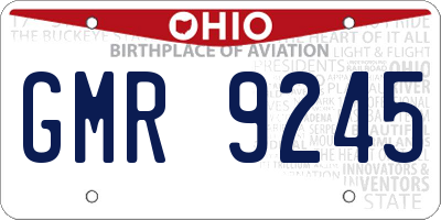 OH license plate GMR9245