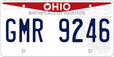 OH license plate GMR9246