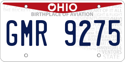 OH license plate GMR9275