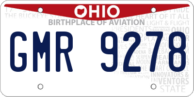OH license plate GMR9278