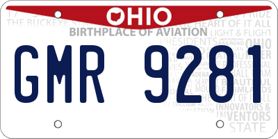 OH license plate GMR9281