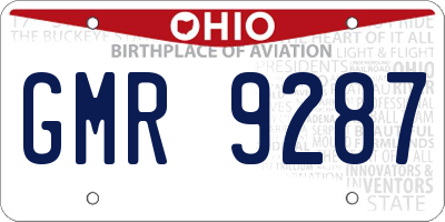 OH license plate GMR9287