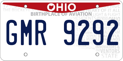 OH license plate GMR9292