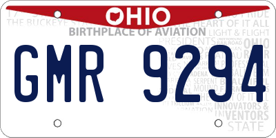 OH license plate GMR9294